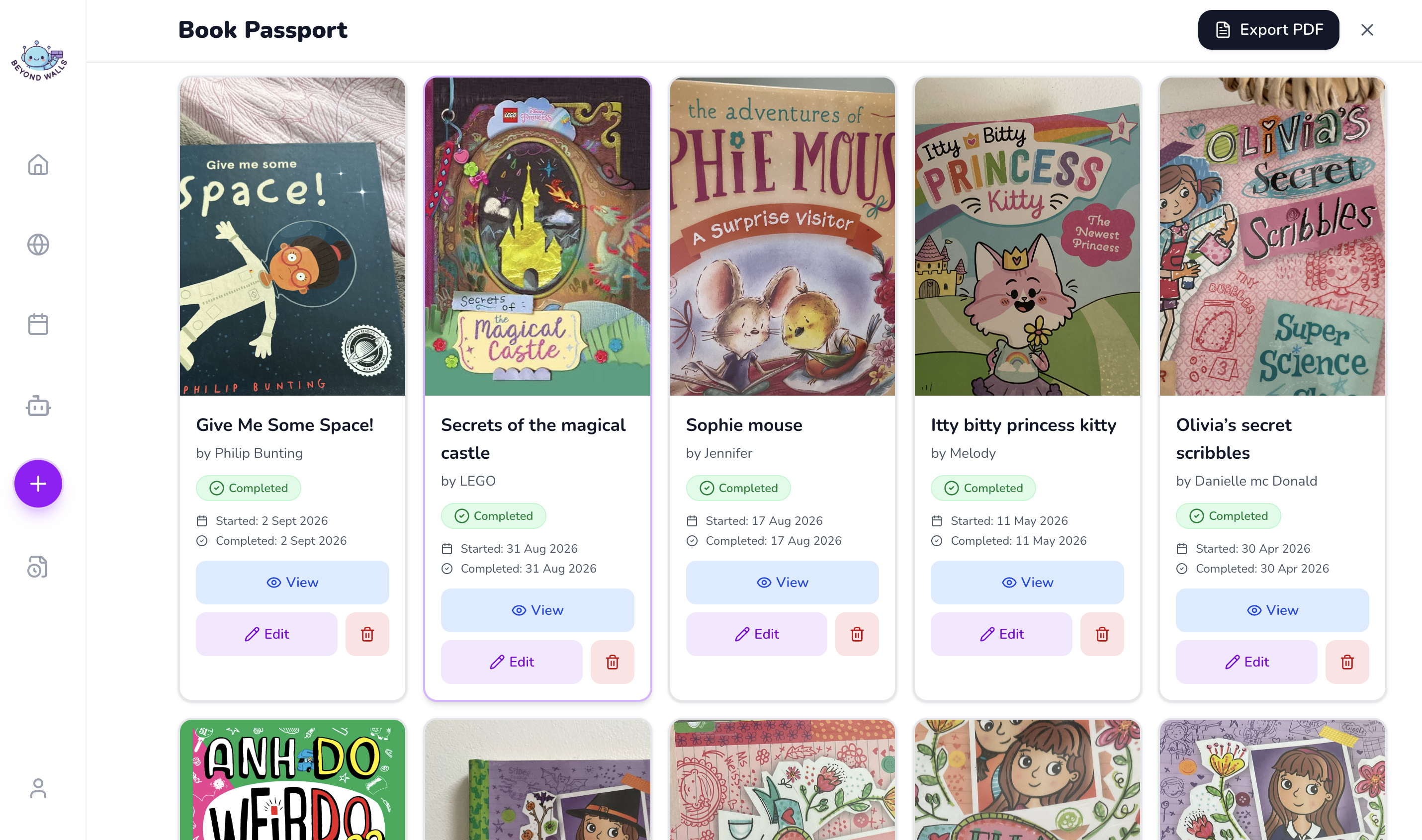Book Passport on the BeyondWalls desktop app